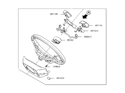 Kia 561001U420XBW Steering Wheel Assembly