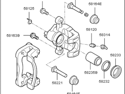 Kia Forte Brake Caliper - 583101MA40