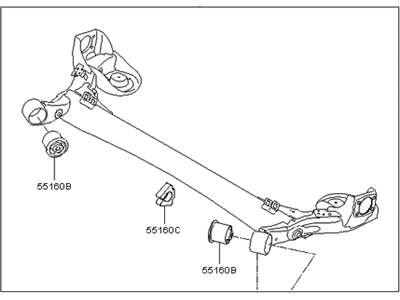 Kia 551001M100 Torsion Axle Complete