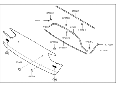 Kia 87370A8220 Moulding Assembly-Back Panel