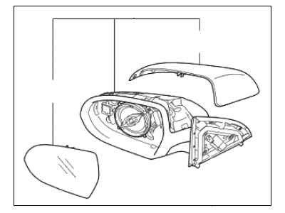 Kia 87610G5320 Outside Rear View Mirror Assembly, Left