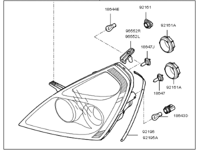 2014 Kia Sedona Headlight - 921014D014