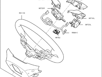 Kia 56110B2GF0FFW Steering Wheel Assembly