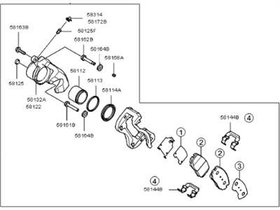 2008 Kia Optima Brake Caliper - 581102G100