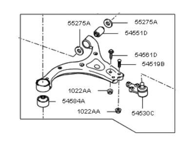 thumbnail image 2 of ON+ Front Left Control Arm & Ball Joint Assembly – Driver Side – Kia Sedona 2015-2021 54500A9100 2 of 3