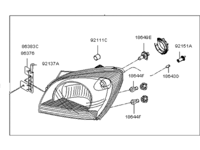 Kia 921011F531 Driver Side Headlight Assembly