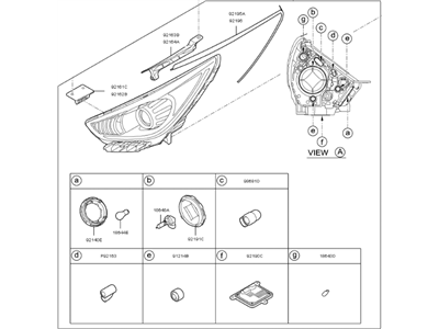 Kia 92102G5040 Passenger Side Headlight Assembly