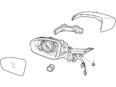 Kia 87610F6160 Outside Rear View Mirror Assembly, Left