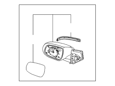 Kia 876101G100 Outside Rear View Mirror Assembly, Left