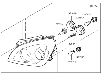 Kia 921021D030 Passenger Side Headlight Assembly