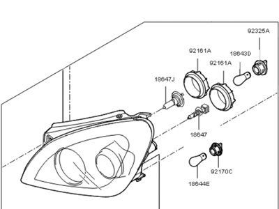 Kia 921011D030 Driver Side Headlight Assembly