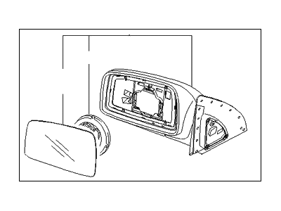 Kia 876201F310 Outside Rear View Mirror Assembly, Right