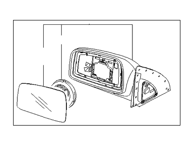 Kia 876201F47100 Outside Rear View Mirror Assembly, Right