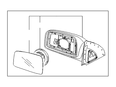 Kia 876101F000 Outside Rear View Mirror Assembly, Left