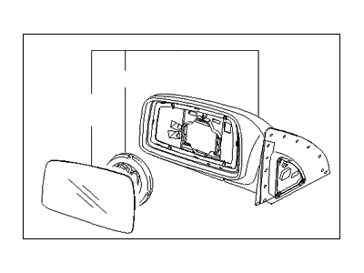 Kia 876101F100 Outside Rear View Mirror Assembly, Left