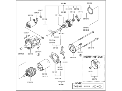 2003 Kia Sedona Starter Motor - 3610037210