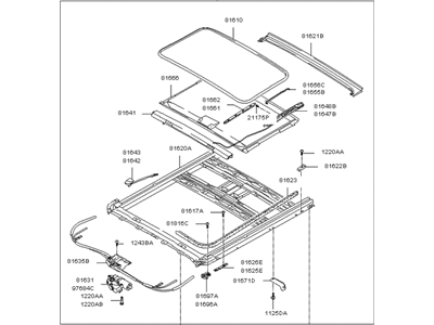 Kia 816001F021LX Sunroof Assembly