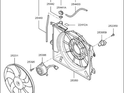 2015 Kia Rio A/C Condenser Fan - 253801W152