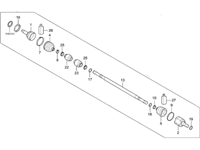 Kia 49501B2950 Shaft Assembly-Drive,RH