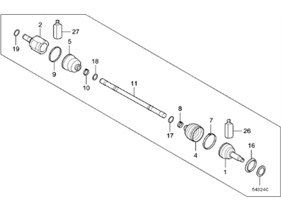 Kia 49500B2950 Shaft Assembly-Drive,LH