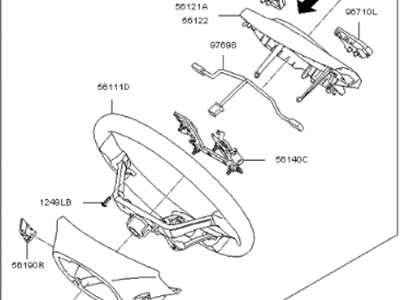 Kia 561102K470FS5 Steering Wheel Assembly