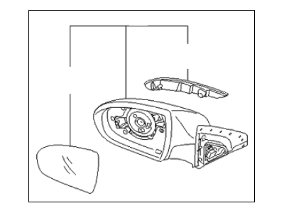 Kia 876203W510 Outside Rear View Mirror Assembly, Right