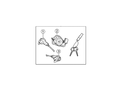 Kia 81905B2300 Lock Key & Cylinder Set