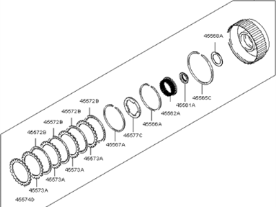 Kia 455504C000 Clutch Assembly-High & L