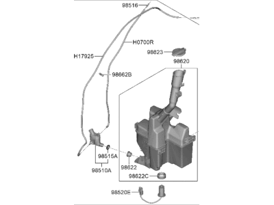 2023 Kia Sportage Washer Pump - 98610P1100