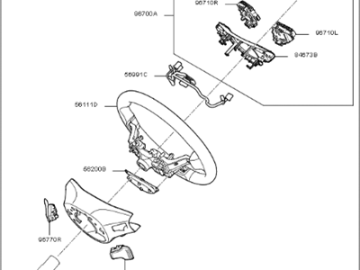 Kia 56110F6760WK Steering Wheel Assembly