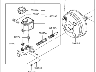 Kia Optima Brake Master Cylinder Reservoir - 585002G400