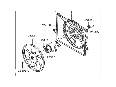 Kia A/C Condenser Fan - 253801U200