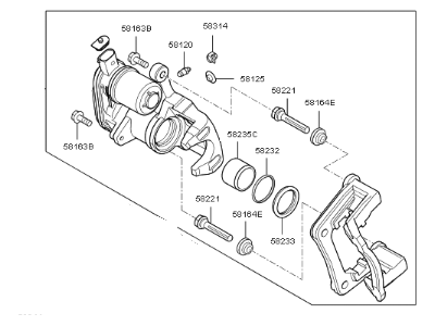 2018 Kia Soul EV Brake Caliper - 58310E4A00