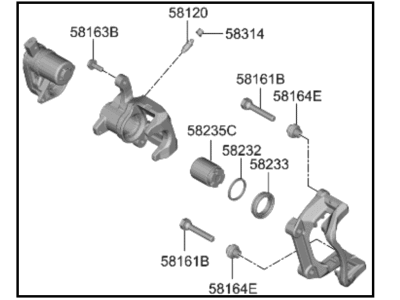 Kia 58311N9A10 CALIPER KIT-RR BRAKE