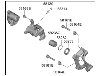 Kia 58310N9A10 CALIPER KIT-RR BRAKE