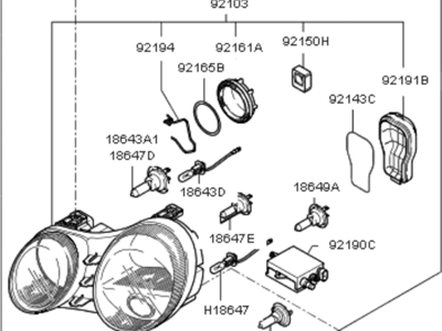 2007 Kia Amanti Headlight - 921023F630