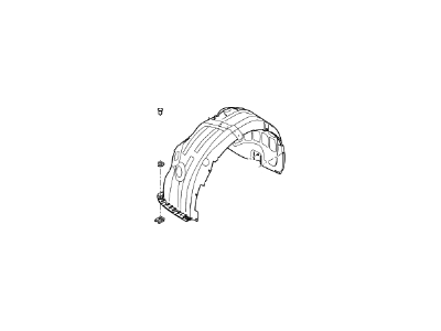 thumbnail image 2 of Genuine OEM Front Driver Side Fender Liner For 2014-2016 Kia Forte 86811A7000 2 of 6