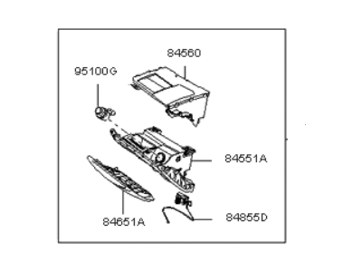 Kia 845501F001WK ASHTRAY Assembly-INSTRUMNET Panel