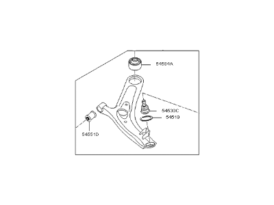 Kia 545002K200 Arm Complete-Front Lower