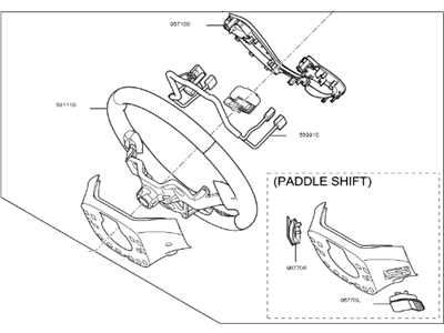 Kia 56110A7780D6B Steering Wheel Assembly