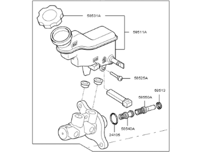 Kia Brake Master Cylinder Reservoir - 58510B2860