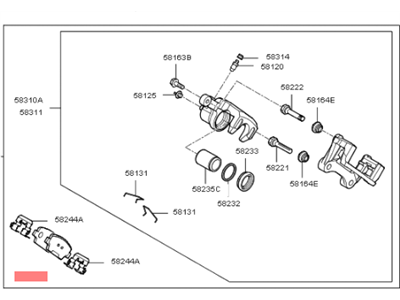 Kia 58302G8A50 Pad Kit-Rear Disc Brake