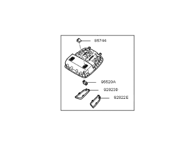 Kia 92800F6000BGA Lamp Assembly-Overhead Console