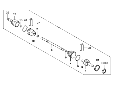 Kia Forte Koup Axle Shaft - 49501A7400