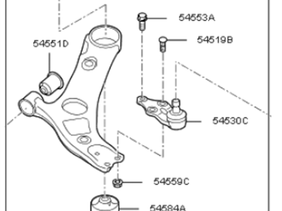 2013 Kia Optima Hybrid Control Arm - 545014R000