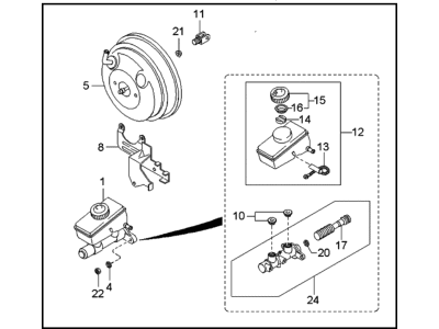1997 Kia Sportage Brake Booster - 0K08B43950C