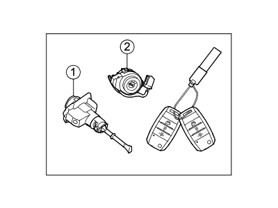 Kia 81905D9160 Lock Key & Cylinder Set