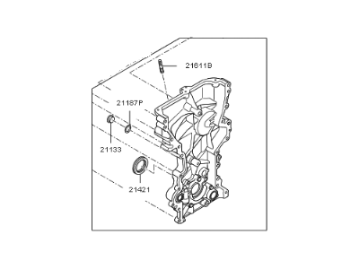 Kia 213502E310 Cover Assembly-Timing Chain