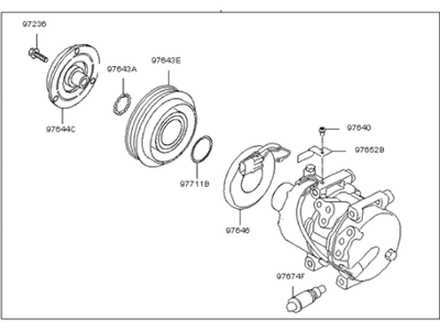 Kia 977012S500 Air Conditioner Compressor Assembly