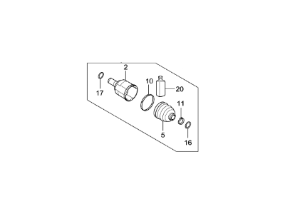 Kia 49582A8000 Joint Kit-Front Axle Differential